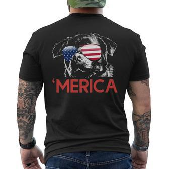 Rottweiler American Flag 4Th Of July Men's T-shirt Back Print | Mazezy CA