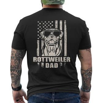 Rottweiler Dad Cool Vintage Retro Proud American Men's T-shirt Back Print | Mazezy