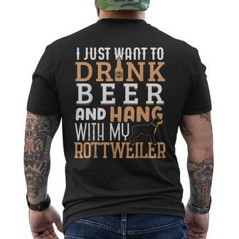 Rottweiler Dad Father's Day Rottie Dog Beer Men's T-shirt Back Print - Monsterry DE