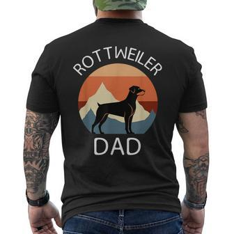 Rottweiler Dog Fathers Day Vintage Pet Rottie Dad Graphic Men's T-shirt Back Print - Monsterry DE