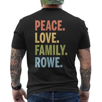 Rowe Last Name Peace Love Family Matching Men's T-shirt Back Print - Seseable