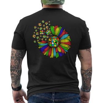 Rubik Rubix Rubix Cube De Jeu Motif Tournesol T-shirt imprimé au dos - Cadeauxyz