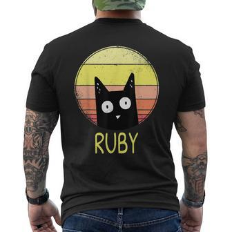 Ruby The Cat For Kitten Owner With The Name Ruby Men's T-shirt Back Print - Seseable