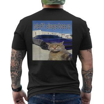 Rule 1 Always Boss Up Cat Meme For Women Men's T-shirt Back Print | Mazezy UK