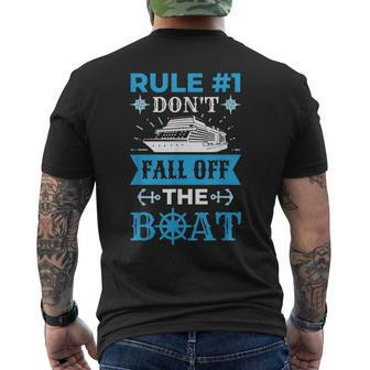 Rule Number 1 Dont Fall Off The Boat Cruise Mens Back Print T-shirt - Thegiftio UK