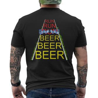 Run Run Run Beer Beer Beer Running Men's T-shirt Back Print | Mazezy