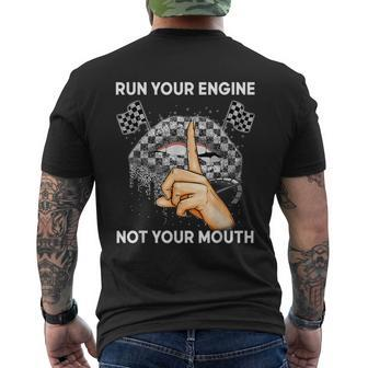 Run Your Car Not Your Mouth Car Racing Men's T-shirt Back Print - Monsterry AU