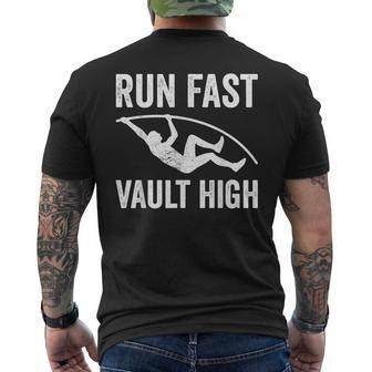 Run Fast Vault High Pole Vault Pole Vaulting Men's T-shirt Back Print - Monsterry CA