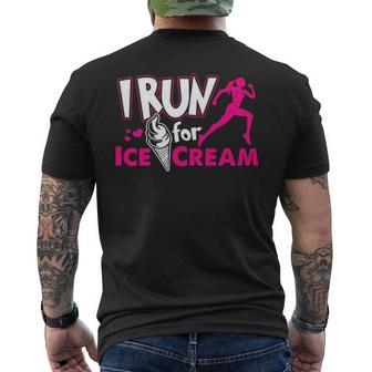 I Run For Ice Cream Men's T-shirt Back Print | Mazezy