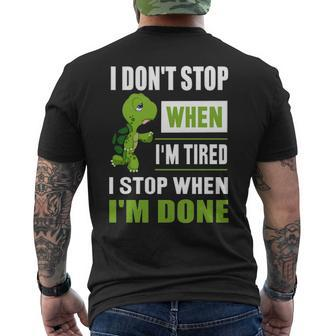 Running I Don't Shop When I'm Tired I Shop When I'm Done Men's T-shirt Back Print | Mazezy