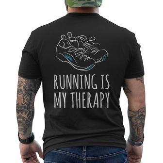 Running Is My Therapy Men's T-shirt Back Print | Mazezy