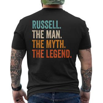 Russell The Man The Myth The Legend First Name Russell Men's T-shirt Back Print - Seseable