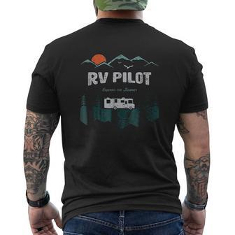 Rv Pilot Camping Motorhome Travel Vacation Mens Back Print T-shirt - Seseable