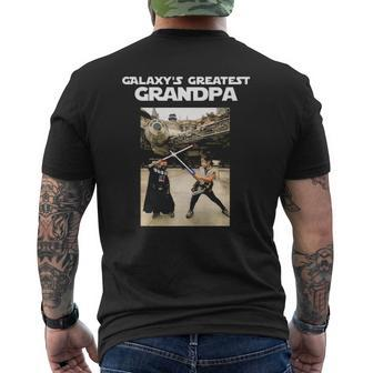 S A K Galaxy's Greatest Grandpa Mens Back Print T-shirt | Mazezy