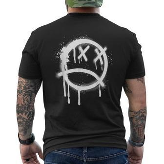 Sad Face Black Graffiti Spray Pattern Men's T-shirt Back Print - Thegiftio UK