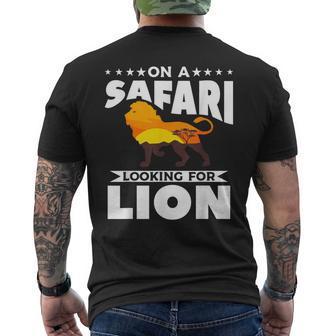 On A Safari Looking For Lion Family Vacation Men's T-shirt Back Print | Mazezy CA