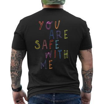 You Are Safe With Me Pride Ally Men's T-shirt Back Print - Monsterry