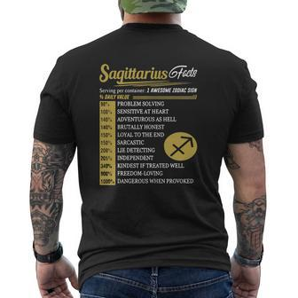 Sagittarius Facts I Awesome Zodiac Sign Mens Back Print T-shirt - Thegiftio UK