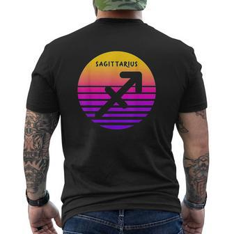 Sagittarius Vintage Sunset Retro Sagittarius Birthday Mens Back Print T-shirt - Thegiftio UK