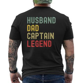 Sailing Husband Dad Captain Legend Vintage Retro Mens Back Print T-shirt | Mazezy