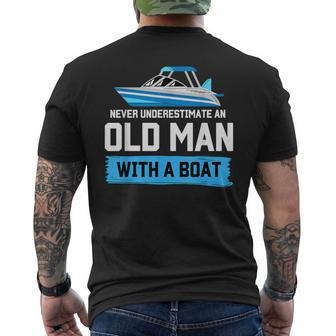 Sailing Sailboat Old Man With Boat Owner Dad Sailor Men's T-shirt Back Print - Thegiftio UK