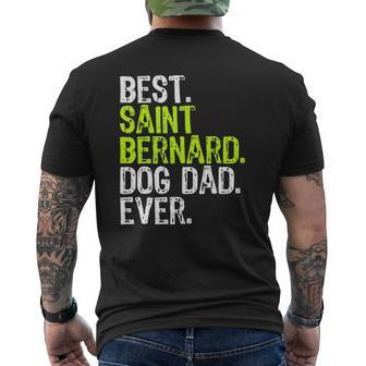 Saint Bernard Dog Dad Father's Day Dog Lovers Mens Back Print T-shirt | Mazezy