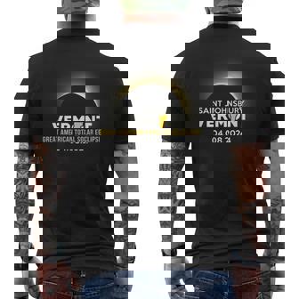 Saint Johnsbury Vermont Vt Total Solar Eclipse 2024 Men's T-shirt Back Print - Seseable