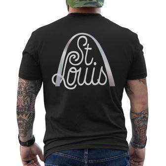 Saint Louis Missouri Souvenir Gateway Arch Traveler Present Men's T-shirt Back Print - Monsterry