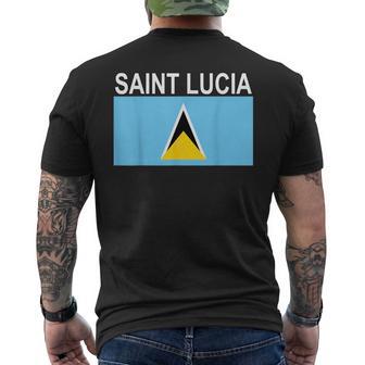 Saint Lucia Flag National Pride Or Vacation Men's T-shirt Back Print - Monsterry AU