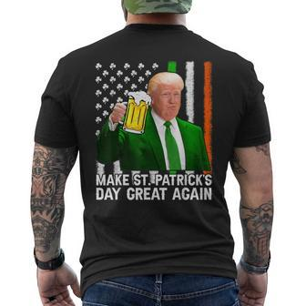 Make Saint St Patrick's Day Great Again Trump Men's T-shirt Back Print - Seseable