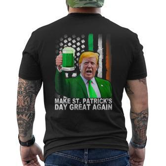 Make Saint St Patrick's Day Great Again Trump Men's T-shirt Back Print | Mazezy