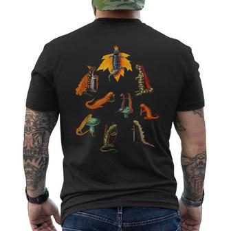 Salamanders And Newts In A Medieval Forest Kingdom Men's T-shirt Back Print - Monsterry