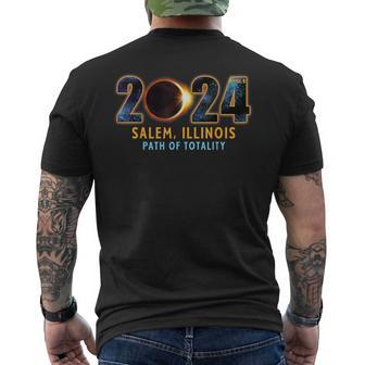 Salem Illinois Total Solar Eclipse 2024 Men's T-shirt Back Print - Monsterry