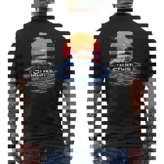 Salida Del Sol En El Mar Con Agua Salada Fresca Diciendo Traje Camiseta Hombre Estampado Espalda - Regaloses
