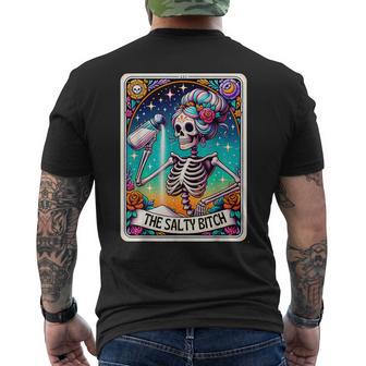 The Salty Bitch Tarot Card Skeleton Men's T-shirt Back Print - Monsterry