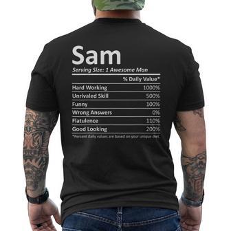 Sam Nutrition Birthday Personalized Name Idea Men's T-shirt Back Print - Monsterry