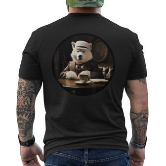 Samojede Englischer Gentleman Lustiger Hund Viktorianisch T-Shirt mit Rückendruck - Seseable