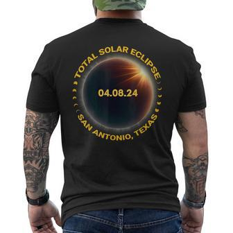 San Antonio Texas Solar Eclipse 2024 Totality Eclipse 2024 Men's T-shirt Back Print - Monsterry UK