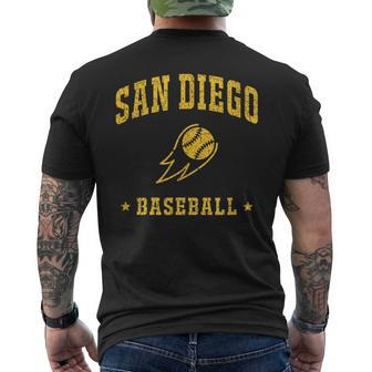 San Diego Baseball Vintage Gameday Retro Baseball Lover Men's T-shirt Back Print - Seseable