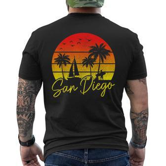 San Diego Vintage Sunset California Sailing Surfer San Diego Men's T-shirt Back Print - Monsterry UK