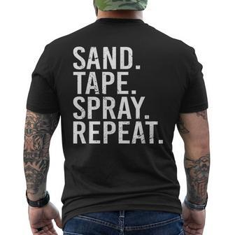 Sand Tape Spray Repeat Auto Body Painter Automotive Painter Men's T-shirt Back Print - Monsterry
