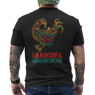 Sankofa African Bird Learn From The Past Black History Month Men's T-shirt Back Print - Seseable