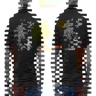 Santa Beach Tropical Christmas In July Palm Trees Mens Back Print T-shirt - Thegiftio