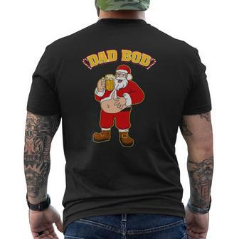 Santa Belly Dad Bod Christmas Beer Belly Mens Back Print T-shirt | Mazezy