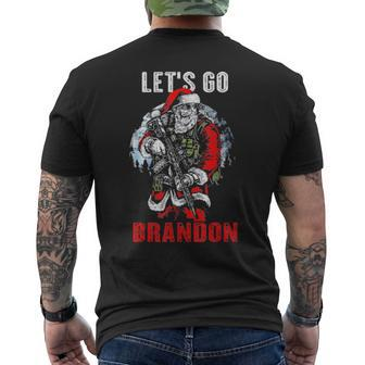 Santa Claus Veteran Let’S Go Brandon Tee Mens Back Print T-shirt | Mazezy DE