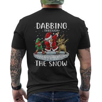 Santa Dabbing Through The Snow Christmas Mens Back Print T-shirt - Thegiftio UK