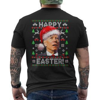 Santa Joe Biden Happy Easter Ugly Christmas V22 Mens Back Print T-shirt | Seseable CA