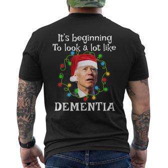 Santa Joe Biden It’S Beginning To Look A Lot Like Dementia Mens Back Print T-shirt - Seseable