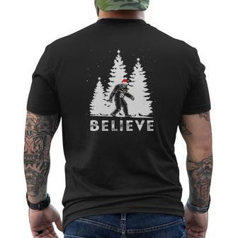 Santaquatch Bigfoot Believe Christmas Sasquatch Mens Back Print T-shirt - Thegiftio UK