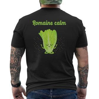 Sarcastic Romaine Calm Zen Yoga Peaceful Gym Class New Mens Back Print T-shirt | Mazezy